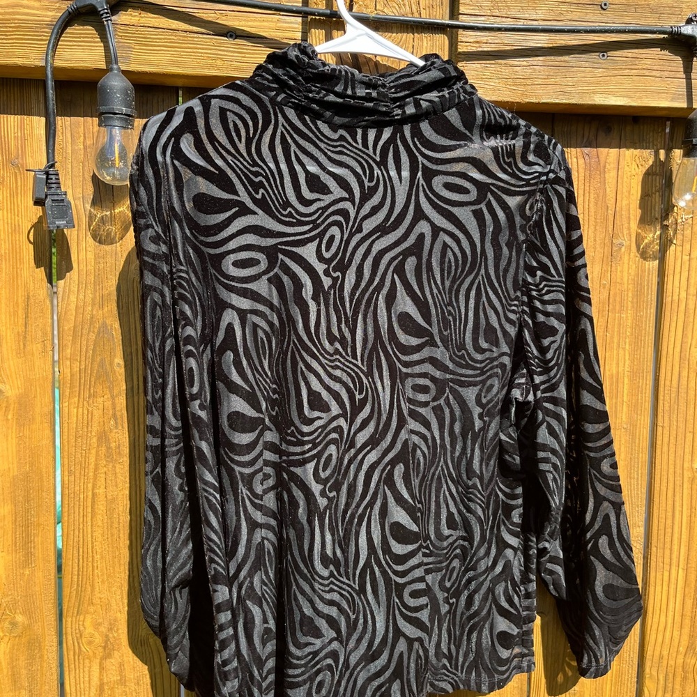 Vintage velvet and sheer blouse
